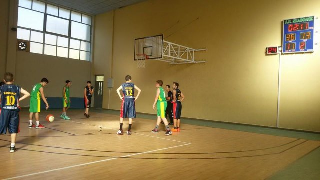 Scoreboard system in a Basketball court.